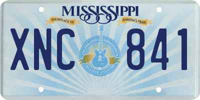 MS license plate XNC841