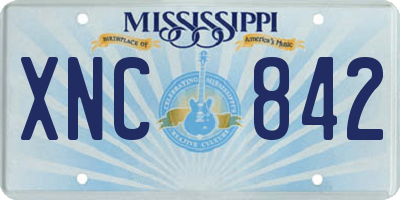 MS license plate XNC842