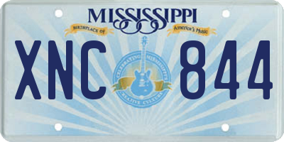 MS license plate XNC844