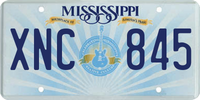 MS license plate XNC845