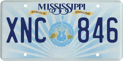 MS license plate XNC846