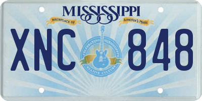 MS license plate XNC848
