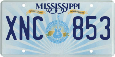 MS license plate XNC853