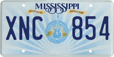 MS license plate XNC854