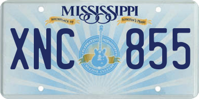 MS license plate XNC855