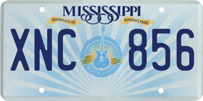 MS license plate XNC856