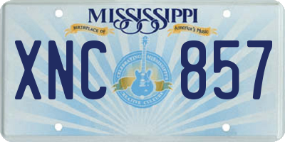 MS license plate XNC857