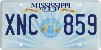 MS license plate XNC859