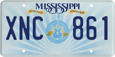 MS license plate XNC861