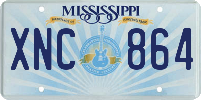 MS license plate XNC864