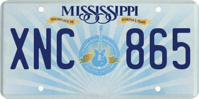MS license plate XNC865