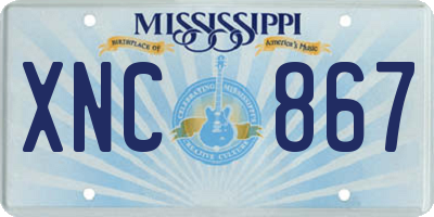 MS license plate XNC867