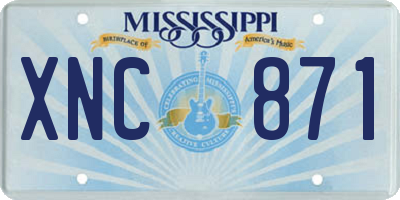 MS license plate XNC871