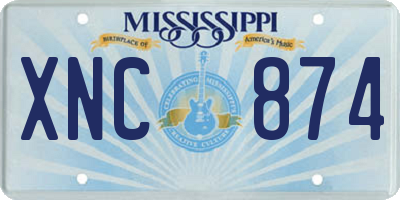 MS license plate XNC874