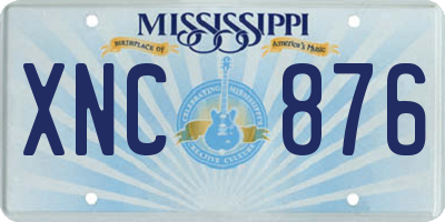 MS license plate XNC876