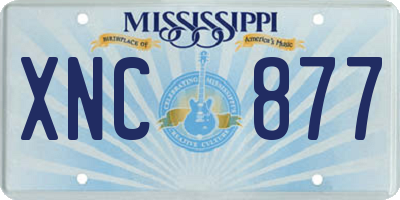 MS license plate XNC877