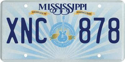 MS license plate XNC878
