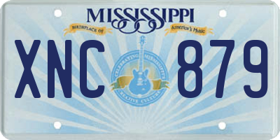MS license plate XNC879