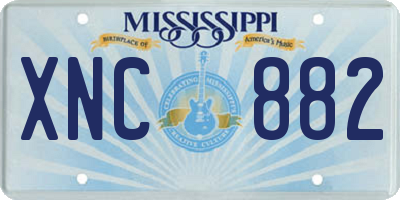MS license plate XNC882