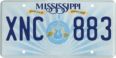 MS license plate XNC883