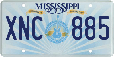 MS license plate XNC885