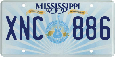 MS license plate XNC886