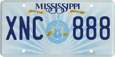 MS license plate XNC888
