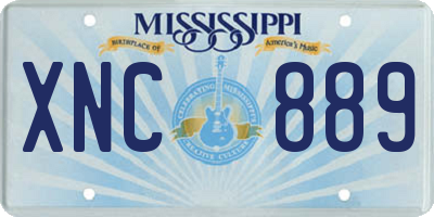 MS license plate XNC889