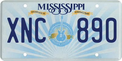 MS license plate XNC890