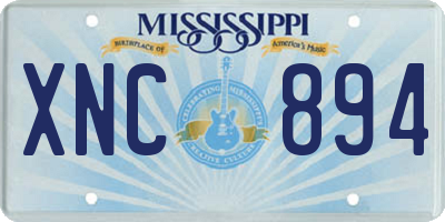 MS license plate XNC894