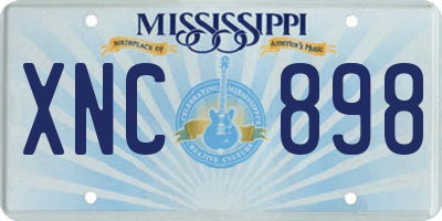 MS license plate XNC898