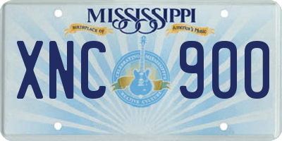 MS license plate XNC900