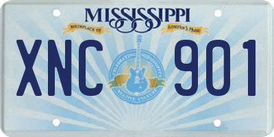 MS license plate XNC901