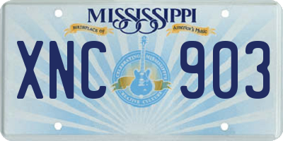 MS license plate XNC903