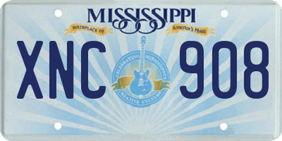 MS license plate XNC908