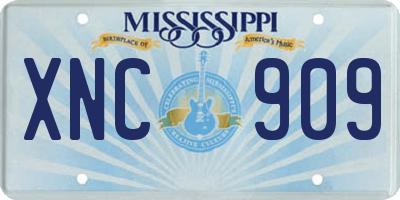 MS license plate XNC909