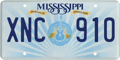 MS license plate XNC910