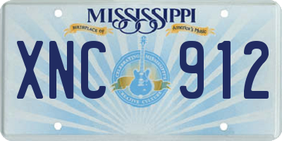 MS license plate XNC912