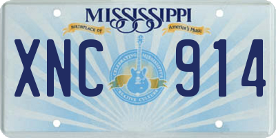 MS license plate XNC914