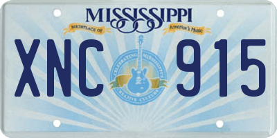 MS license plate XNC915