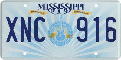 MS license plate XNC916