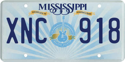 MS license plate XNC918