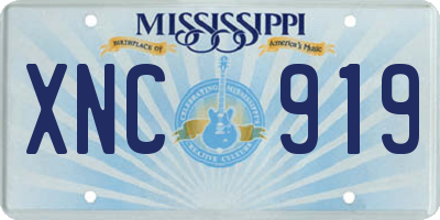 MS license plate XNC919