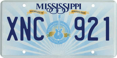 MS license plate XNC921