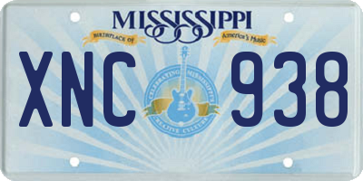 MS license plate XNC938