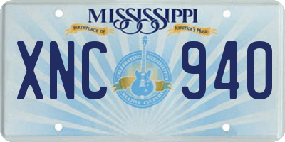 MS license plate XNC940