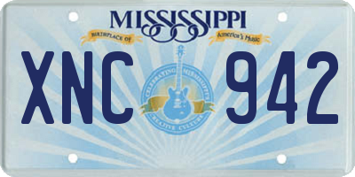 MS license plate XNC942