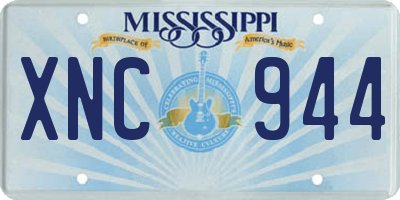 MS license plate XNC944