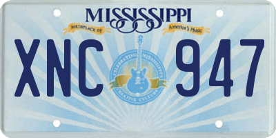 MS license plate XNC947