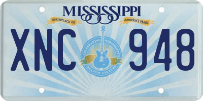 MS license plate XNC948